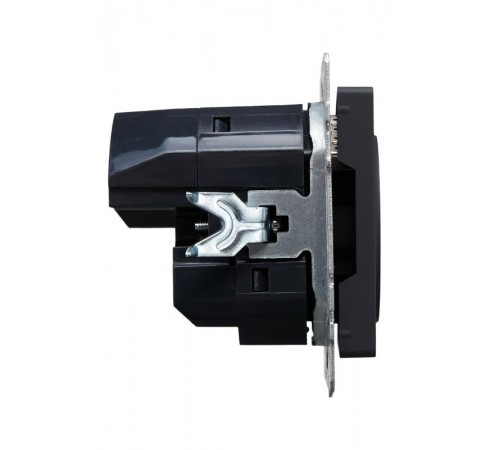 BRITE Розетка с заземлением со шторками 16А с USB A+A 3,1А РЮш10-2-БрГ графит  BR-R14-16-U21-D31-K53  IEK