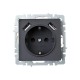 BRITE Розетка с заземлением со шторками 16А с USB A+A 3,1А РЮш10-2-БрГ графит  BR-R14-16-U21-D31-K53  IEK