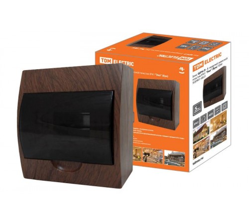 Бокс пластиковый навесной ЩРН-П-8 модулей  IP41 "Эко" (бук)   SQ0901-0021  TDM