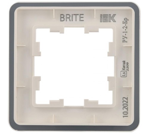 BRITE Рамка 1-ая РУ-1-2-Бр стекло белый RE  BR-M12-G-41-K01  IEK