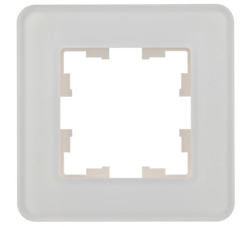 BRITE Рамка 1-ая РУ-1-2-Бр стекло белый RE  BR-M12-G-41-K01  IEK