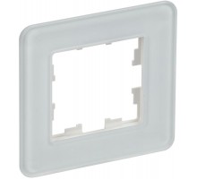 BRITE Рамка 1-ая РУ-1-2-Бр стекло белый RE  BR-M12-G-41-K01  IEK