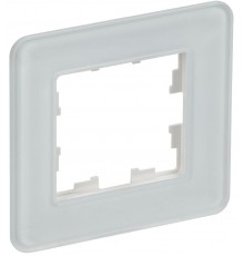 BRITE Рамка 1-ая РУ-1-2-Бр стекло белый RE  BR-M12-G-41-K01  IEK