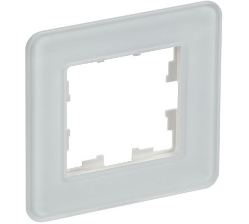 BRITE Рамка 1-ая РУ-1-2-Бр стекло белый RE  BR-M12-G-41-K01  IEK