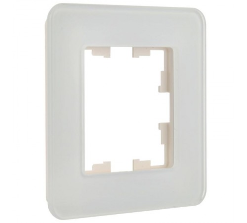 BRITE Рамка 1-ая РУ-1-2-Бр стекло белый RE  BR-M12-G-41-K01  IEK