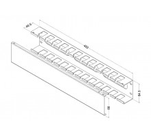 CM-2U-MLF-COV Кабельный организатор металлический с крышкой, 19", 2U  483112  Hyperline
