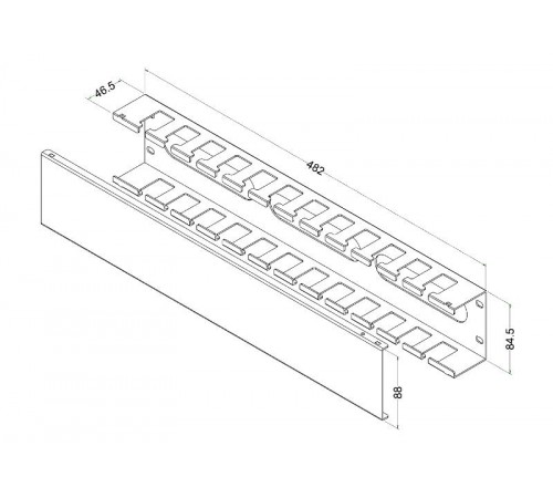 CM-2U-MLF-COV Кабельный организатор металлический с крышкой, 19", 2U  483112  Hyperline