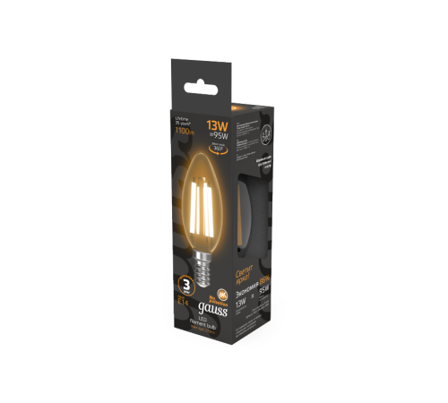 Лампа светодиодная Filament Свеча 13W 1100lm 2700К Е14 LED 1/10/50  103801113  Gauss