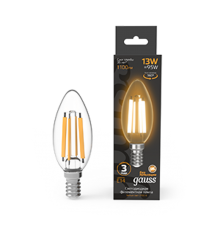 Лампа светодиодная Filament Свеча 13W 1100lm 2700К Е14 LED 1/10/50  103801113  Gauss