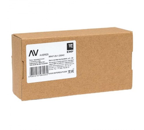 Реле промежуточное с кнопкой и мех. Индикацией RPAt 25/1 12A 230В AC  rpat-25-1-230AC   EKF