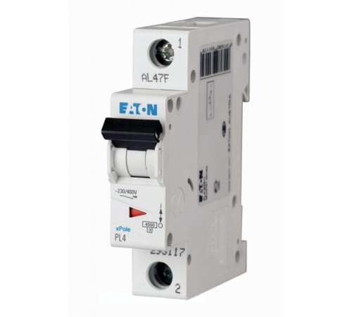 Выключатель автоматический однополюсный PL4-C32/1 характеристика С 4.5кА  293127  EATON