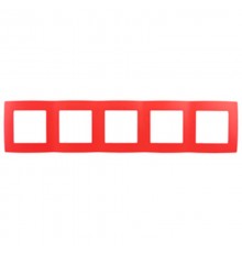 Рамка на 5 постов 12-5005-23  ,  красный  Б0019420  ЭРА