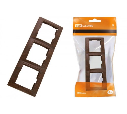 Рамка 3-х постовая горизонтальная "ЭКО" (бук) "Таймыр"  SQ1814-0328  TDM