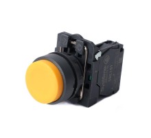 Кнопка SB5 в сборе модульная 22мм выступающая желтая с возвратом пластик 1НО  SB5AL51  SE