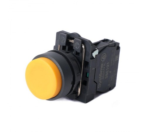 Кнопка SB5 в сборе модульная 22мм выступающая желтая с возвратом пластик 1НО  SB5AL51  SE