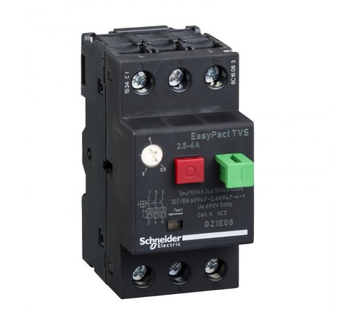 Выключатель автоматический для защиты электродвигателей 2,5-4A  GZ1E08  Schneider Electric