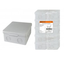 Коробка распределительная о/п 100х100х55мм, крышка, IP54, 8вх., без гермовводов  SQ1401-0813  TDM