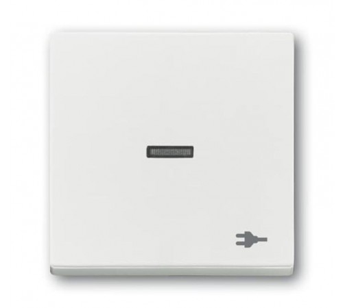 Клавиша для механизма 1-клавишного выключателя, с прозрачной линзой, c символом ""ВИЛКА"" Future/Axcent/Carat/Династия, белый барха  2CKA001751A3163