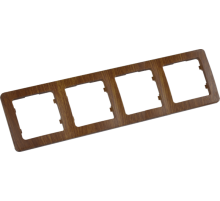 Рамка четырёхместная, скрытой установки, цвет дуб  Р404-05  HEGEL