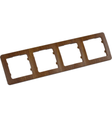 Рамка четырёхместная, скрытой установки, цвет дуб  Р404-05  HEGEL