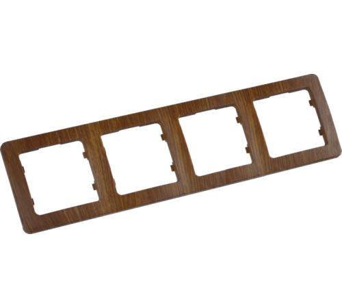 Рамка четырёхместная, скрытой установки, цвет дуб  Р404-05  HEGEL