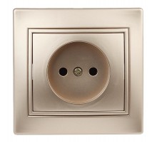 1-201-04 Intro Розетка 2P, 16А-250В, IP20, СУ, Plano, шампань  Б0030055  Intro