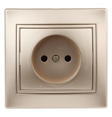1-201-04 Intro Розетка 2P, 16А-250В, IP20, СУ, Plano, шампань  Б0030055  Intro
