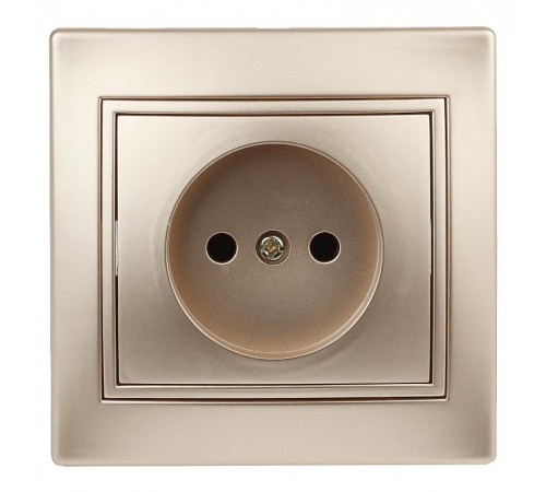 1-201-04 Intro Розетка 2P, 16А-250В, IP20, СУ, Plano, шампань  Б0030055  Intro
