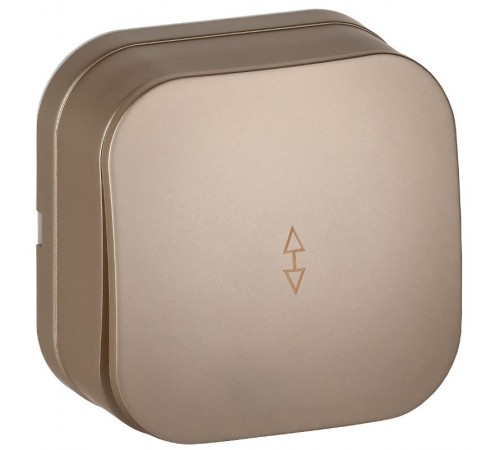 GLORY Выключатель 1-клавишный проходной о/у 10А ВСп10-1-0-ХШм шампань матовый  EVH12-K37M-10  IEK