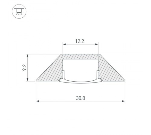 Профиль с экраном ALU-CORNER-2000 ANOD+FROST  014900  Arlight