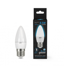 Лампа светодиодная Свеча 6.5W 550lm 6500К E27 LED 1/10/100  103102307  Gauss