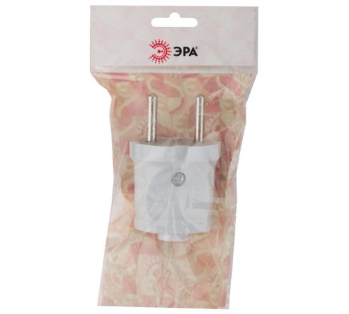 Vx1-W ЭРА Вилка б/з прямая 10A белая (24/480/5760)  Б0039671  ЭРА