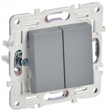 SKANDY Выключатель 2-клавишный 10А SK-V04Gr серый  SK-V20-0-10-K03  IEK