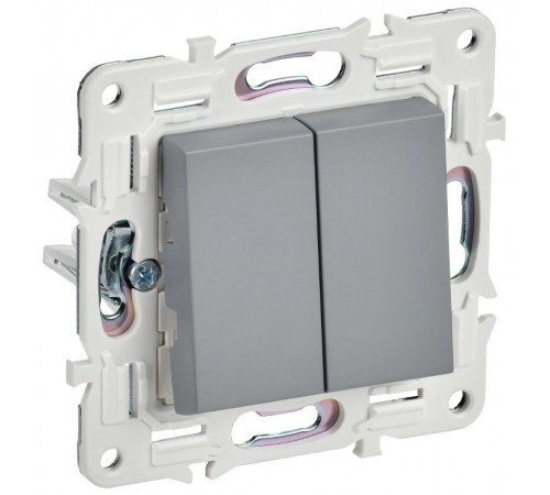 SKANDY Выключатель 2-клавишный 10А SK-V04Gr серый  SK-V20-0-10-K03  IEK