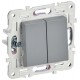 SKANDY Выключатель 2-клавишный 10А SK-V04Gr серый  SK-V20-0-10-K03  IEK