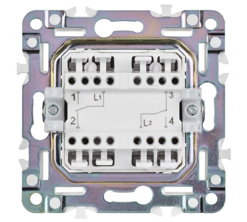 SKANDY Выключатель 2-клавишный проходной 10А SK-V05Gr серый  SK-V22-0-10-K03  IEK