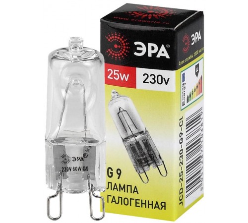 Лампа галогенная  G9-JCD-25-230V-CL G9 25Вт капсула теплый белый свет LM  Б0062112  ЭРА