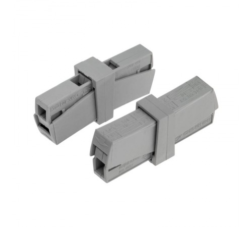 Строительно-монтажная клемма СМК 224-201 для светильника на гибкие проводники (1,0-2,5)/(0,5-2,5) мм серая (50 шт./уп.)  07-2402  REXANT