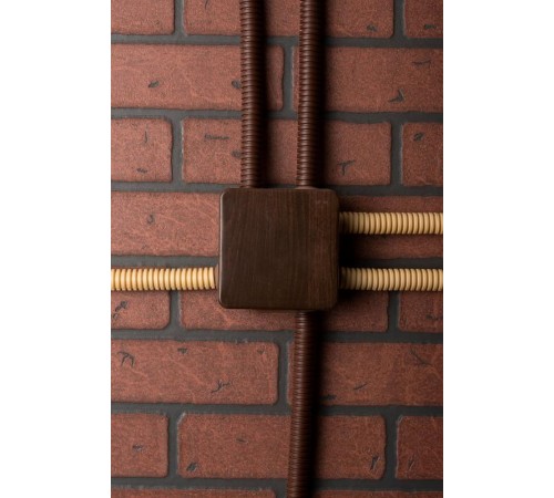 Коробка распределительная КМР-030-014 с крышкой (105х105х50), 8 мембранных вводов тёмное дерево IP54 EKF PROxima  plc-kmr-030-014-t  EKF