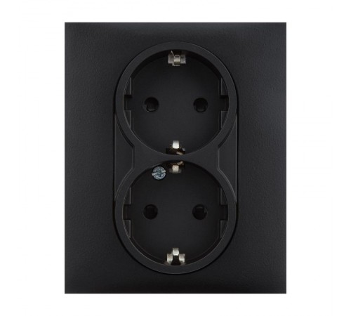 SUNO Силовая розетка двойная 2х2К+З 16А 250В. С защитными шторками. Безвинтовые зажимы Цвет "Антрацит"  721426  Legrand