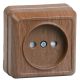 ОКТАВА дуб Розетка 1-местная О/У б/з со шторками 10А РСш20-2-ОД  ERO13-K04-10-DC  GENERICA
