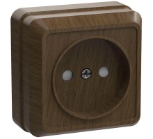 ОКТАВА дуб Розетка 1-местная О/У б/з со шторками 10А РСш20-2-ОД  ERO13-K04-10-DC  GENERICA