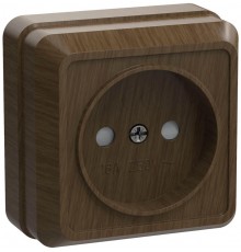 ОКТАВА дуб Розетка 1-местная О/У б/з со шторками 10А РСш20-2-ОД  ERO13-K04-10-DC  GENERICA
