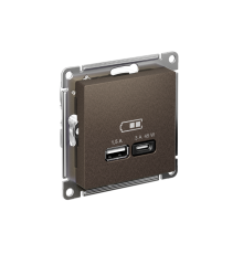 AtlasDesign Мокко USB Розетка A + тип-C 45W высокоскоростной заряд QC PD  ATN000629  SE