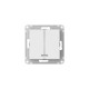 AtlasDesign Белый Выключатель 2-клавишный с подсветкой,сх.5а, 10АХ, механизм, быстрозажимные клеммы  ATN000153S  SE