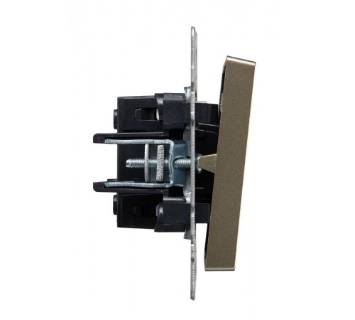 BRITE Выключатель 1-клавишный проходной с индикацией 10А ВС10-1-7-БрШ шампань  BR-V12-1-10-K37  IEK