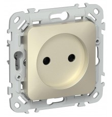FLITE Розетка без заземления без шторок 10А РС01-0-ФлШ шампань  FI-R10-10-K37  IEK