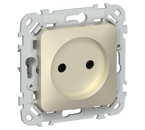 FLITE Розетка без заземления без шторок быстрозажимные клеммы 10А РС01-1-ФлШ шампань  FI-R10-10-1-K37  IEK