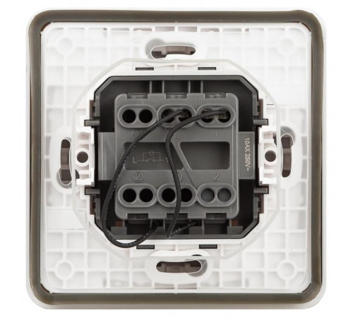 Выключатель 1-клавишный с подсветкой ЭРА Эксперт 11-1522-01 IP55, 10АХ-250В, СУ, Белый  Б0063279  ЭРА