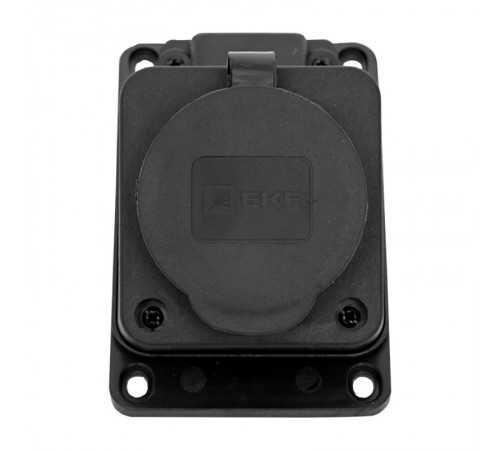 Розетка настенная с защитной крышкой каучуковая наклонная 230В 2P+PE 16A IP44 EKF PROximaRPS-019-16-230-44EKF